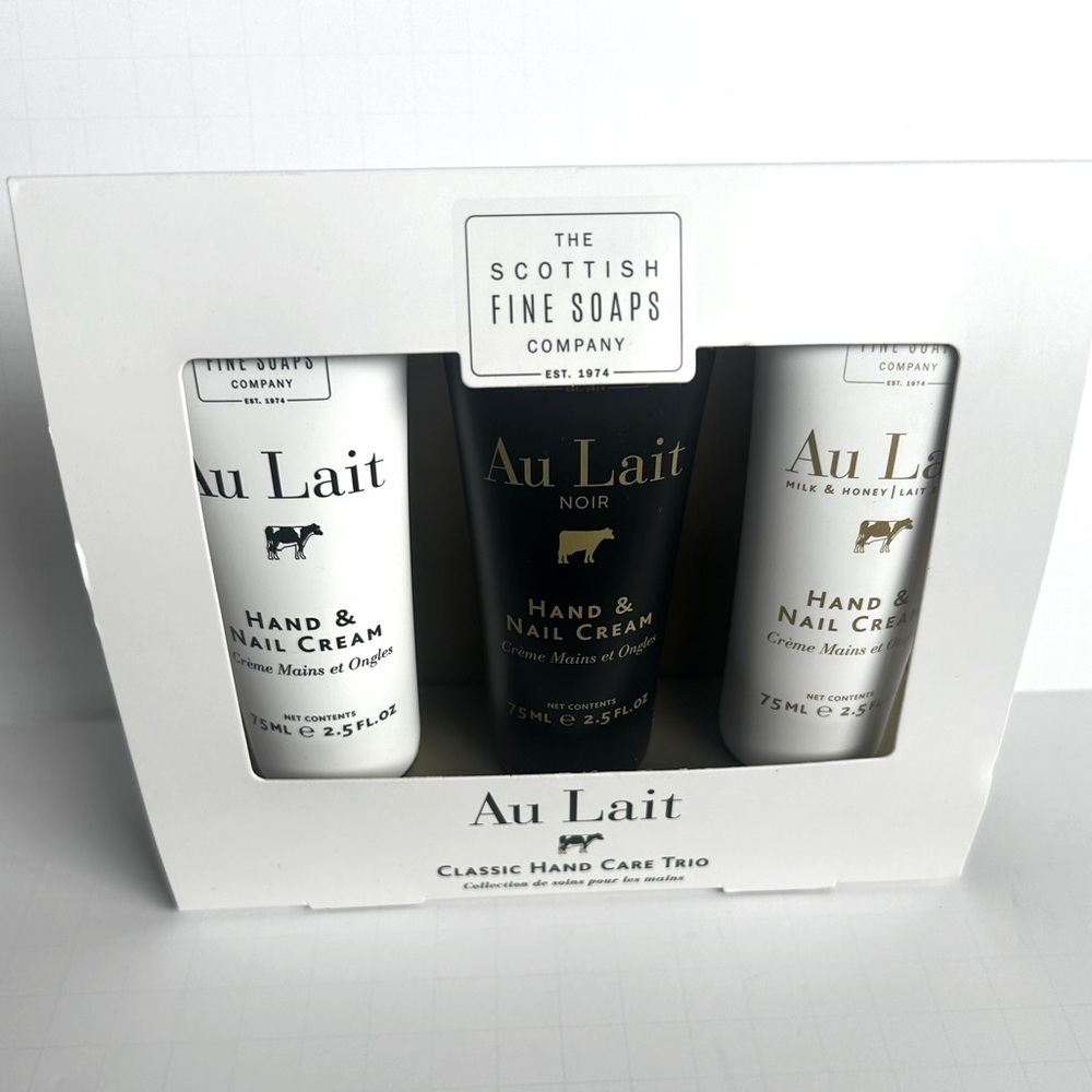 The Scottish Fine Soaps Co AU LAIT Classic Hand Cream Trio 3 x 2.5 fl oz  NWT